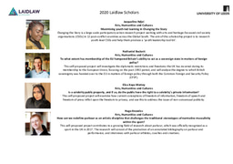 Congratulations to the University of Leeds Laidlaw Undergraduate Leadership and Research Scholarship 2020 Cohort