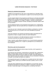 Laidlaw Scholarship Assessment- Ben Sinclair