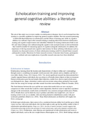 Echolocation training and improving general cognitive abilities- a literature review