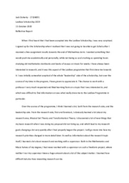 Reflective Report: Jack Doherty Laidlaw 2019-2020 TCD