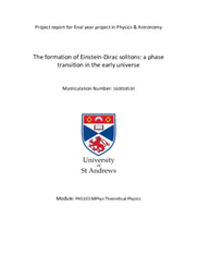 The formation of Einstein-Dirac solitons: a phase transition in the early universe