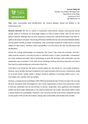 Urban Sustainability Amid Neoliberalism: the Tensions Between Capital and Welfare in the Contemporary City