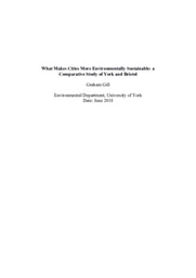 What Makes Cities More Environmentally Sustainable: a Comparative Study of York and Bristol
