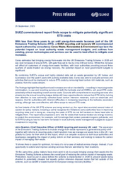 SUEZ commissioned report finds scope to mitigate potentially significant ETS costs