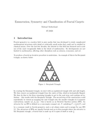 Enumeration, Symmetry and Classification of Fractal Carpets: Research Essay