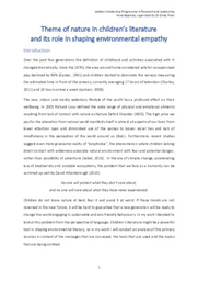 Theme of nature in children's literature (research essay)