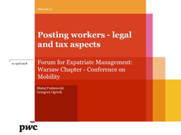 Employees Mobility and Legal and Tax Issues
