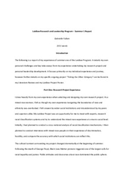 Summer Report 1 - Gabrielle Fullam