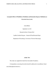 Summer II Final Research Paper - Asma Behery, Laidlaw Scholars Program