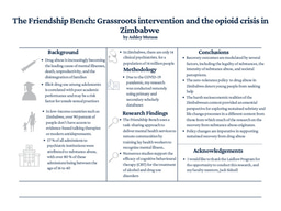 The Friendship Bench Grassroots intervention and the opioid crisis in Zimbabwe
