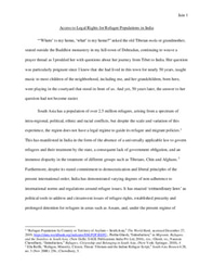 Access to Legal Rights for Refugee Populations - Research Proposal