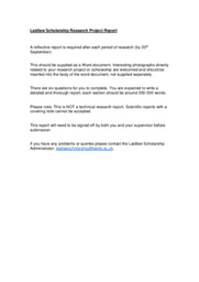 Laidlaw Scholarship Research Report 2020