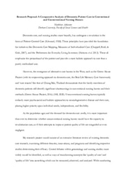 Initial Research Project Proposal: A Comparative Analysis of Dementia Patient Care in Conventional and Unconventional Nursing Homes