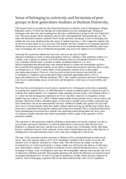 Sense of belonging in first-generation students at Durham University