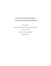 Addressing the State of International Healthcare: An Analysis of Health Inequities in Developed States