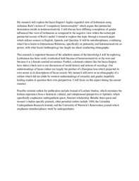 Incan Female Homosexuality and Perspectives on Gender