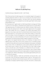 Reflective Leadership Essay