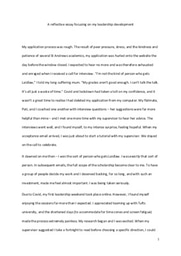 Leadership Essay: Laidlaw Reflections