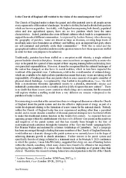 Research Report - Is the Church of England still wedded to the vision of the omnicompetent vicar?