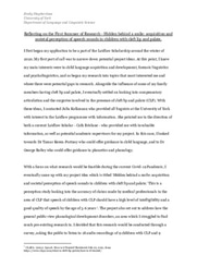 Reflective Report - Summer 1