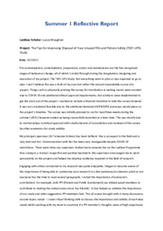Summer 2021 - Reflective Report