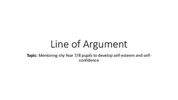 Week 4 - Line of Argument Mentoring