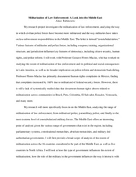 Militarization of Law Enforcement: A Look into the Middle East