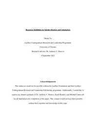 Response Inhibition in Suicide Ideators and Attempters