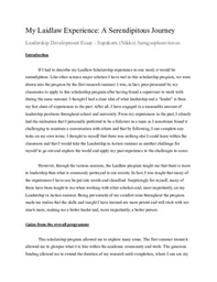 Leadership Development Essay