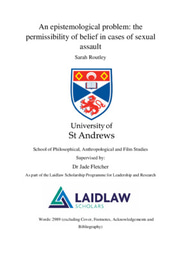 Research Essay - An epistemological problem: the permissibility of belief in cases of sexual assault