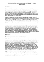 Research proposal: An exploration of micrometeorites on the rooftops of Dublin