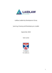 Leadership Development Essay - Learning, Growing and Developing as a Leader