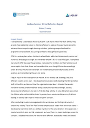 Summer 2 Reflective Report