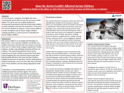 Academic Poster - How the Syrian War Affected Syrian Children