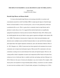 The Impacts of Harmful Algal Blooms in Lake Victoria, Kenya