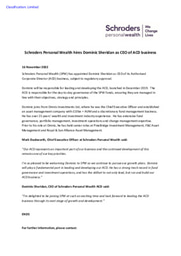 Schroders Personal Wealth hires Dominic Sheridan as CEO of ACD business