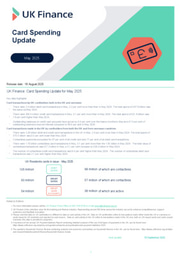 UK Finance card spending update May 2025