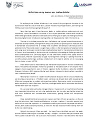 Reflections on my Journey as a Laidlaw Scholar