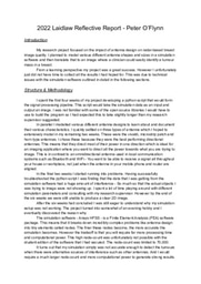 Reflective Essay: Summer 1 Research 2022