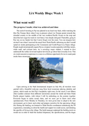 Reflection on my LiA project in Fiji: Week 1