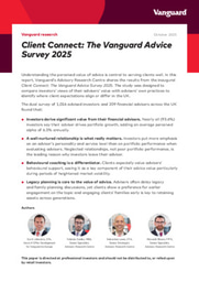 Vanguard’s 2025 Adviser Survey: when it comes to advice investors value relationships over performance