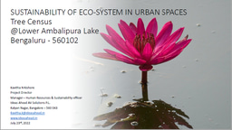 Sustainability of Ecosystem in Urban Spaces 