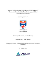 Proteomic and Functional Analysis of Neurochondrin: A Potential Therapeutic Target for Spinal Muscular Atrophy and Other Neurodegenerative Diseases.
