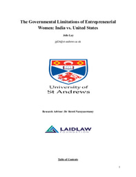 The Governmental Limitations of Entrepreneurial Women: India vs. United States
