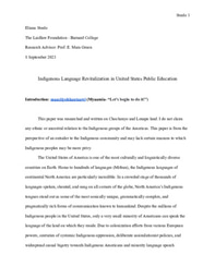 Indigenous Language Revitalization in United States Public Education