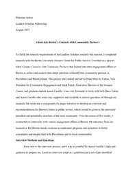 A Look into Brown's Contacts with Community Partners
