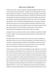 Summer 1 Reflective Report