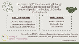 Empowering Voices, Sustaining Change A Global Collaboration in Feminist Leadership with the Society of Gender Professionals