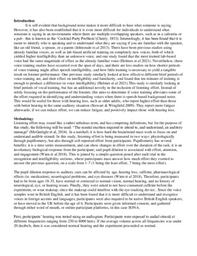 Laidlaw Report - Effects of Voice Training on Listening Effort