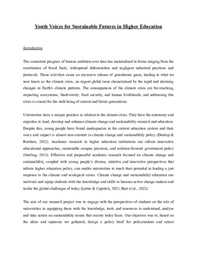 Youth Voices for Sustainable Futures in Higher Education